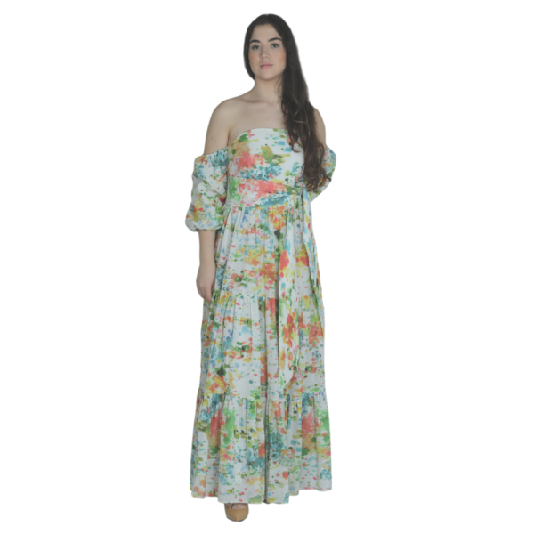 Long Linen Ccolorful Dress