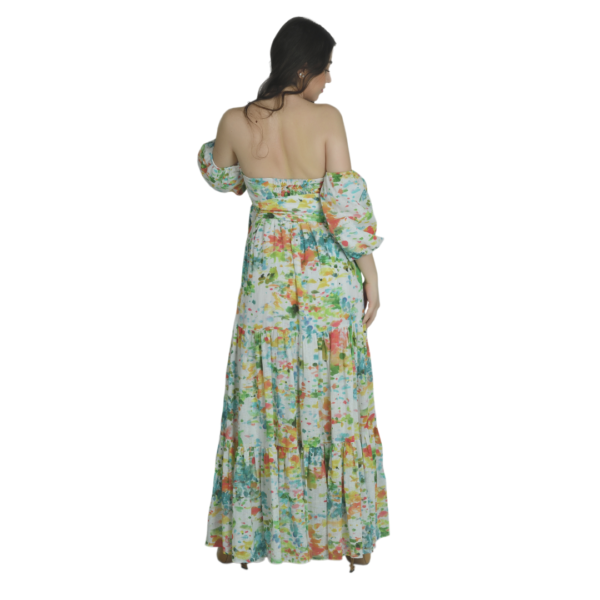 Long Linen Ccolorful Dress - Image 2